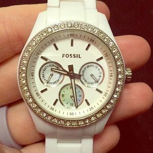 White fossil watch